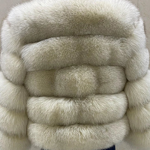 Winter women's Jacket Real Fox fur coat Stand Collar high street Coat real Fox Fur jackets women's coats in promotion WGLUVF FUR